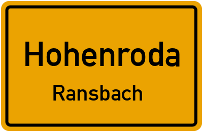 Ortsschild Hohenroda Ransbach