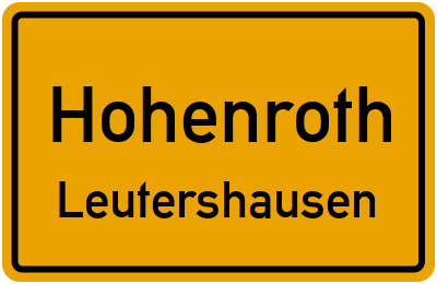 Straßenverzeichnis Hohenroth Leutershausen