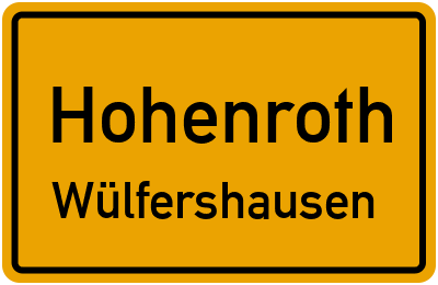 Straßenverzeichnis Hohenroth Wülfershausen