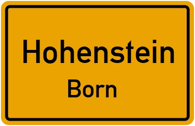 Ortsschild Hohenstein Born