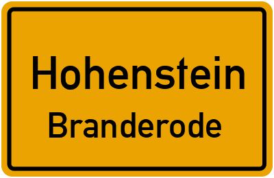 Straßenverzeichnis Hohenstein Branderode