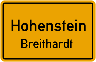 Ortsschild Hohenstein Breithardt