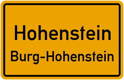 Ortsschild Hohenstein Burg-Hohenstein