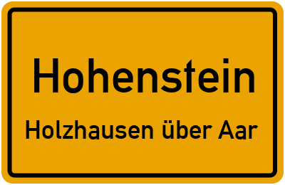 Straßenverzeichnis Hohenstein Holzhausen über Aar