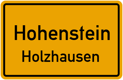 Ortsschild Hohenstein Holzhausen