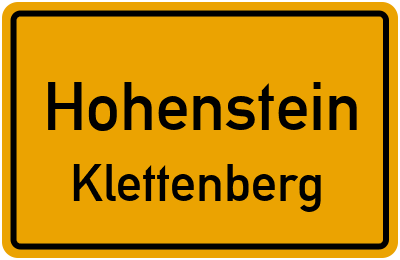 Straßenverzeichnis Hohenstein Klettenberg