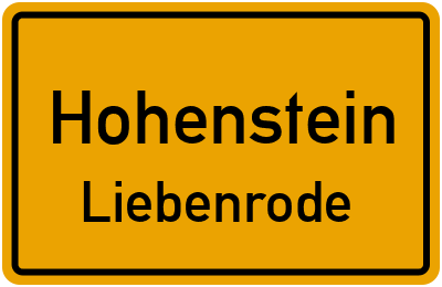 Straßenverzeichnis Hohenstein Liebenrode