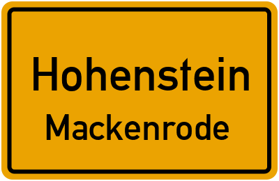 Straßenverzeichnis Hohenstein Mackenrode