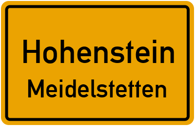 Ortsschild Hohenstein Meidelstetten