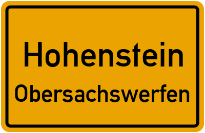 Straßenverzeichnis Hohenstein Obersachswerfen