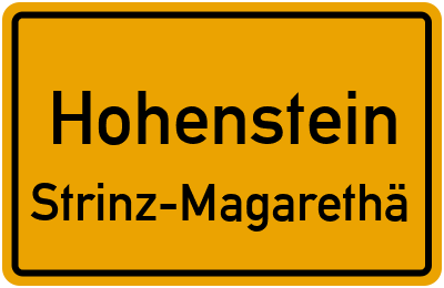 Straßenverzeichnis Hohenstein Strinz-Magarethä