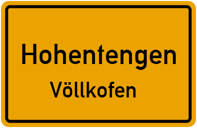 Straßenverzeichnis Hohentengen Völlkofen