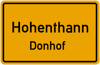 Straßenverzeichnis Hohenthann Donhof