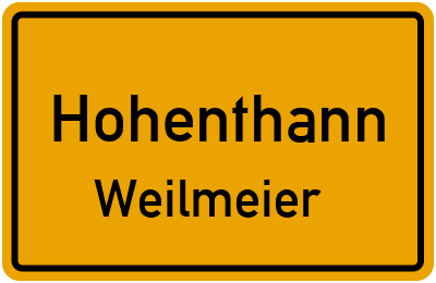 Straßenverzeichnis Hohenthann Weilmeier