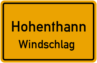 Straßenverzeichnis Hohenthann Windschlag