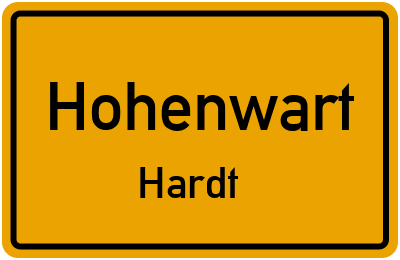 Ortsschild Hohenwart Hardt
