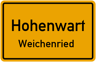 Ortsschild Hohenwart Weichenried