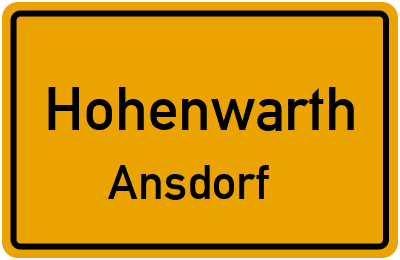Ortsschild Hohenwarth Ansdorf