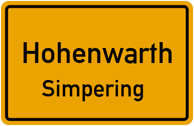 Ortsschild Hohenwarth Simpering