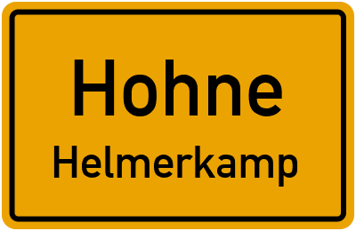 Straßenverzeichnis Hohne Helmerkamp