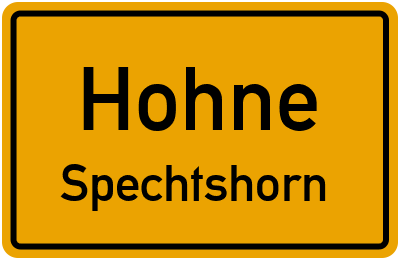 Straßenverzeichnis Hohne Spechtshorn