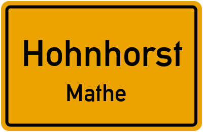 Straßenverzeichnis Hohnhorst Mathe