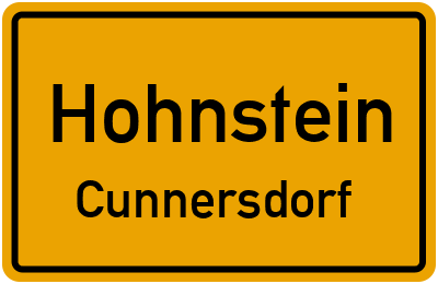 Ortsschild Hohnstein Cunnersdorf