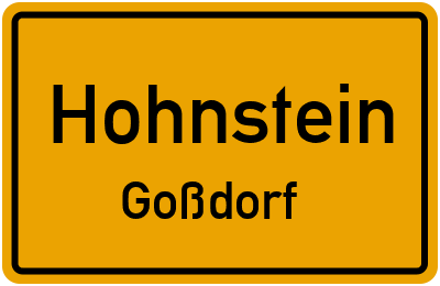 Straßenverzeichnis Hohnstein Goßdorf