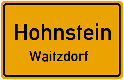 Ortsschild Hohnstein Waitzdorf