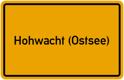 Ortsschild von Gemeinde Hohwacht (Ostsee) in Schleswig-Holstein