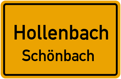 Ortsschild Hollenbach Schönbach