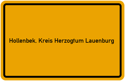 Ortsschild von Gemeinde Hollenbek, Kreis Herzogtum Lauenburg in Schleswig-Holstein