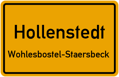 Straßenverzeichnis Hollenstedt Wohlesbostel-Staersbeck