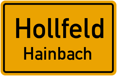 Ortsschild Hollfeld Hainbach