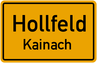 Ortsschild Hollfeld Kainach
