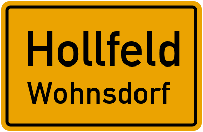 Ortsschild Hollfeld Wohnsdorf