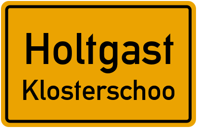 Straßenverzeichnis Holtgast Klosterschoo