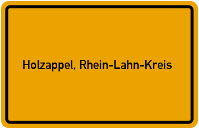 Ortsschild von Gemeinde Holzappel, Rhein-Lahn-Kreis in Rheinland-Pfalz