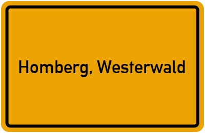 Ortsschild von Gemeinde Homberg, Westerwald in Rheinland-Pfalz