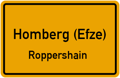 Straßenverzeichnis Homberg (Efze) Roppershain