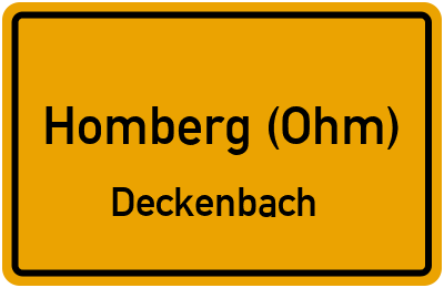 Ortsschild Homberg (Ohm) Deckenbach