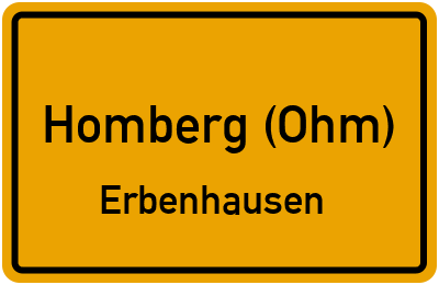 Ortsschild Homberg (Ohm) Erbenhausen