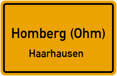 Ortsschild Homberg (Ohm) Haarhausen