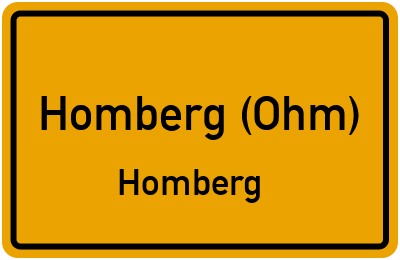 Ortsschild Homberg (Ohm) Homberg