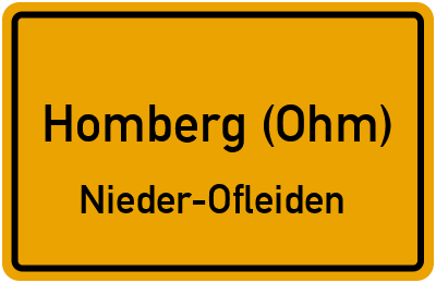 Ortsschild Homberg (Ohm) Nieder-Ofleiden
