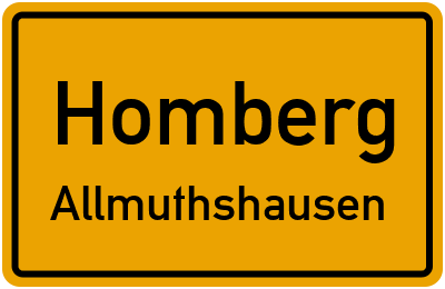 Straßenverzeichnis Homberg Allmuthshausen