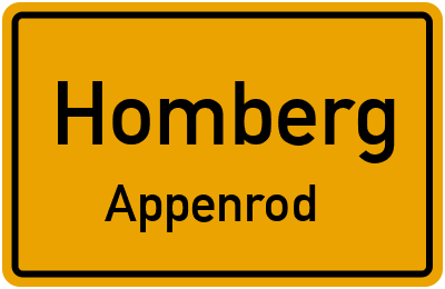 Straßenverzeichnis Homberg Appenrod