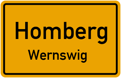 Straßenverzeichnis Homberg Wernswig