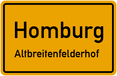 Straßenverzeichnis Homburg Altbreitenfelderhof