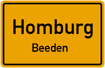 Ortsschild Homburg Beeden